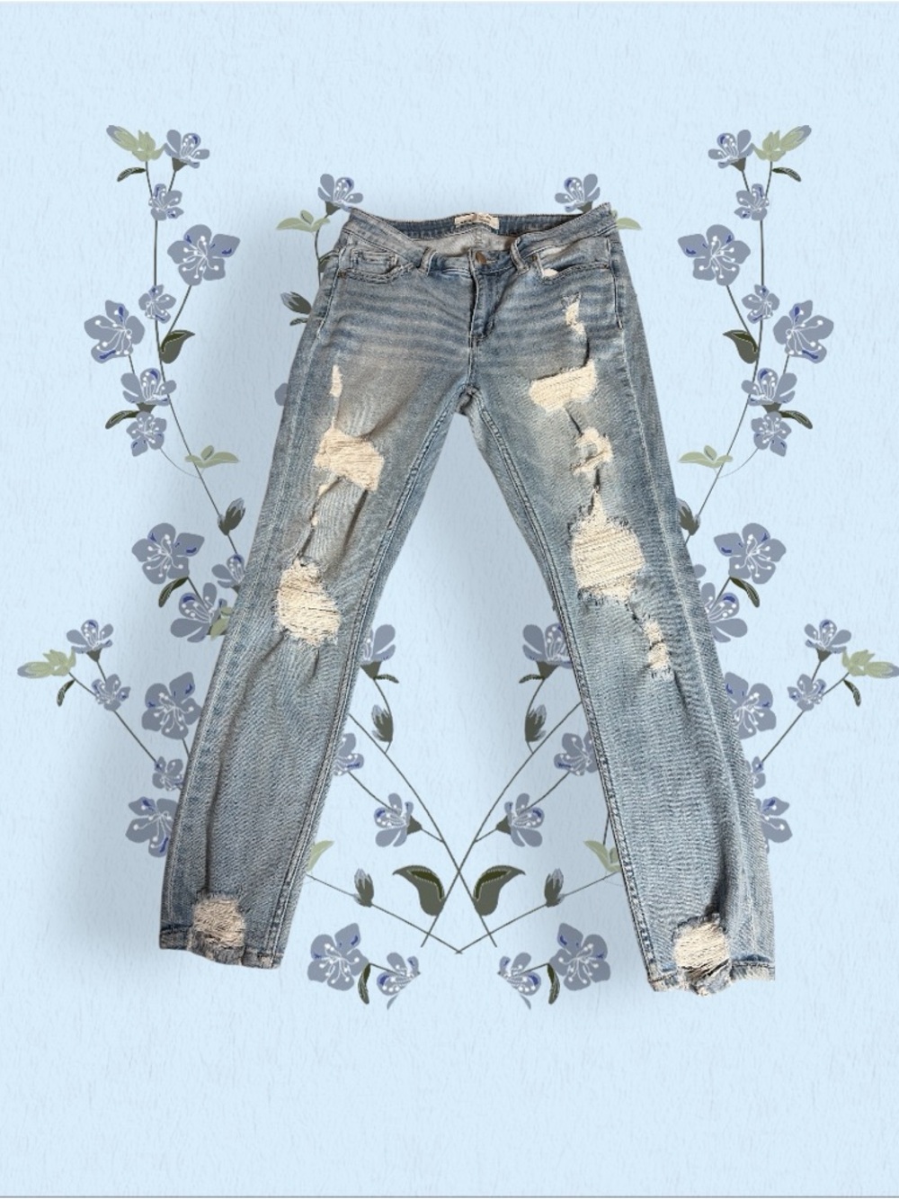 BKE Payton Jeans Women 27 x 26 Mid-  Rise Ankle Distressed
